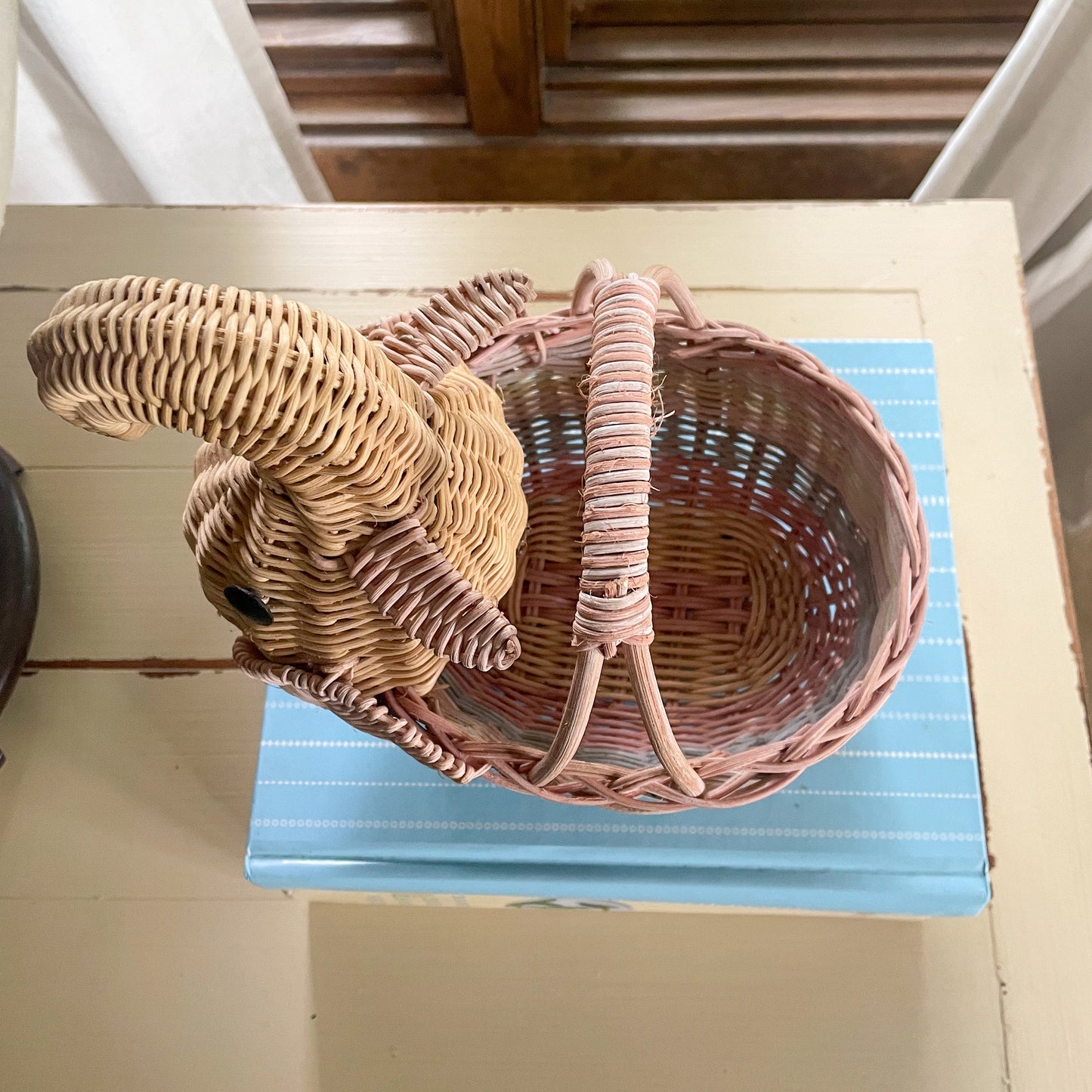 Multi Color Wicker Elephant Basket