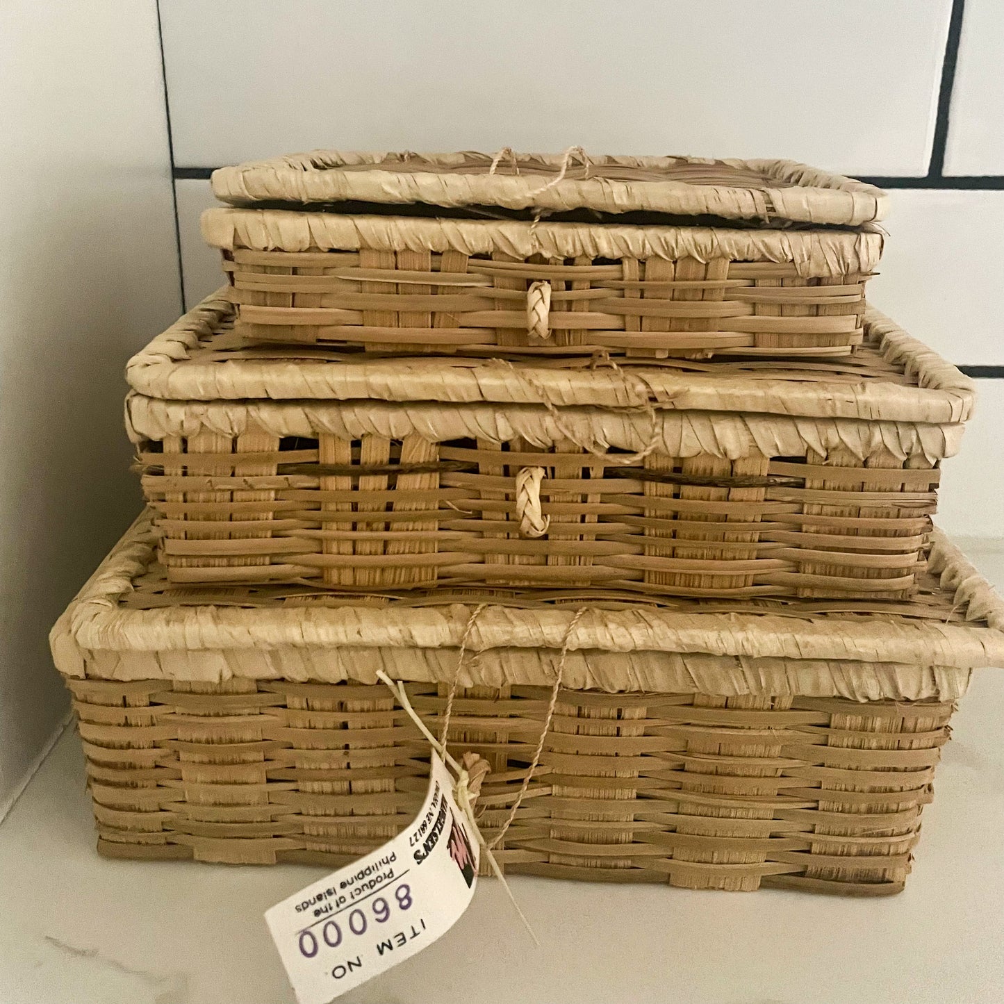 Rattan/Wicker Nesting Boxes (Set of 3)