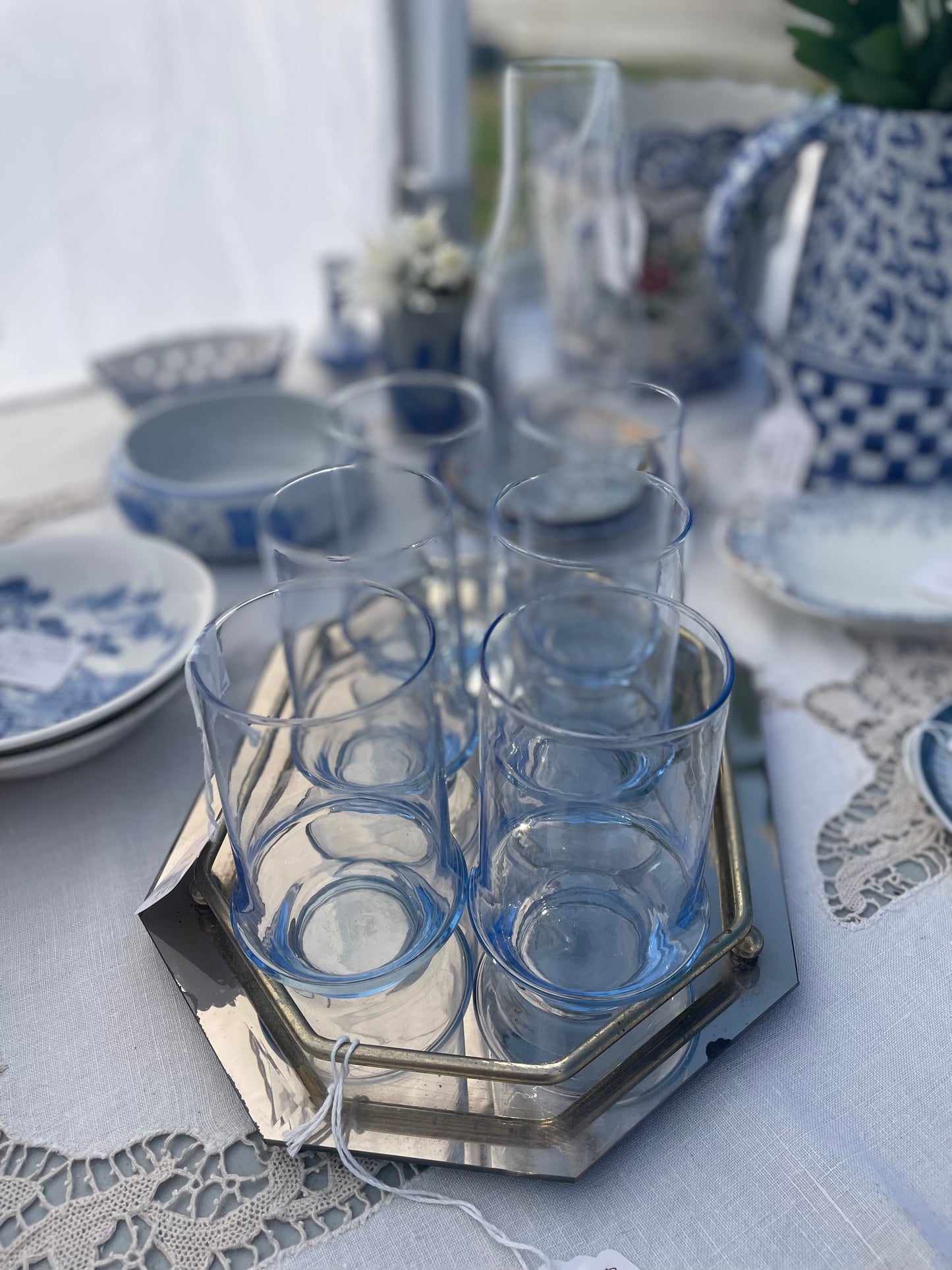 Light Blue Highball Glasses (set of 6)