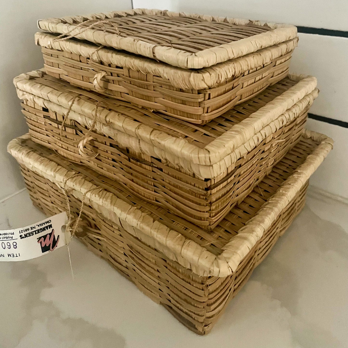 Rattan/Wicker Nesting Boxes (Set of 3)