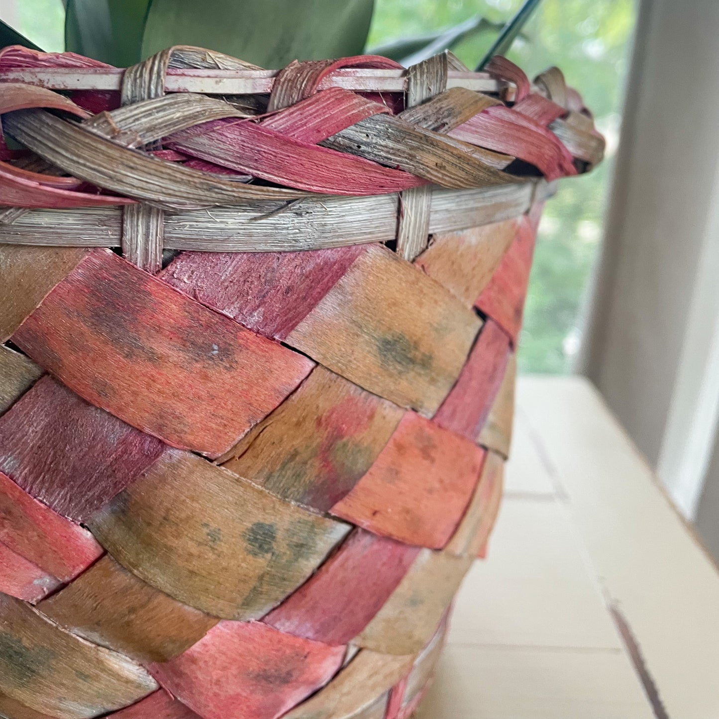 Multi Color Wicker Planter Basket