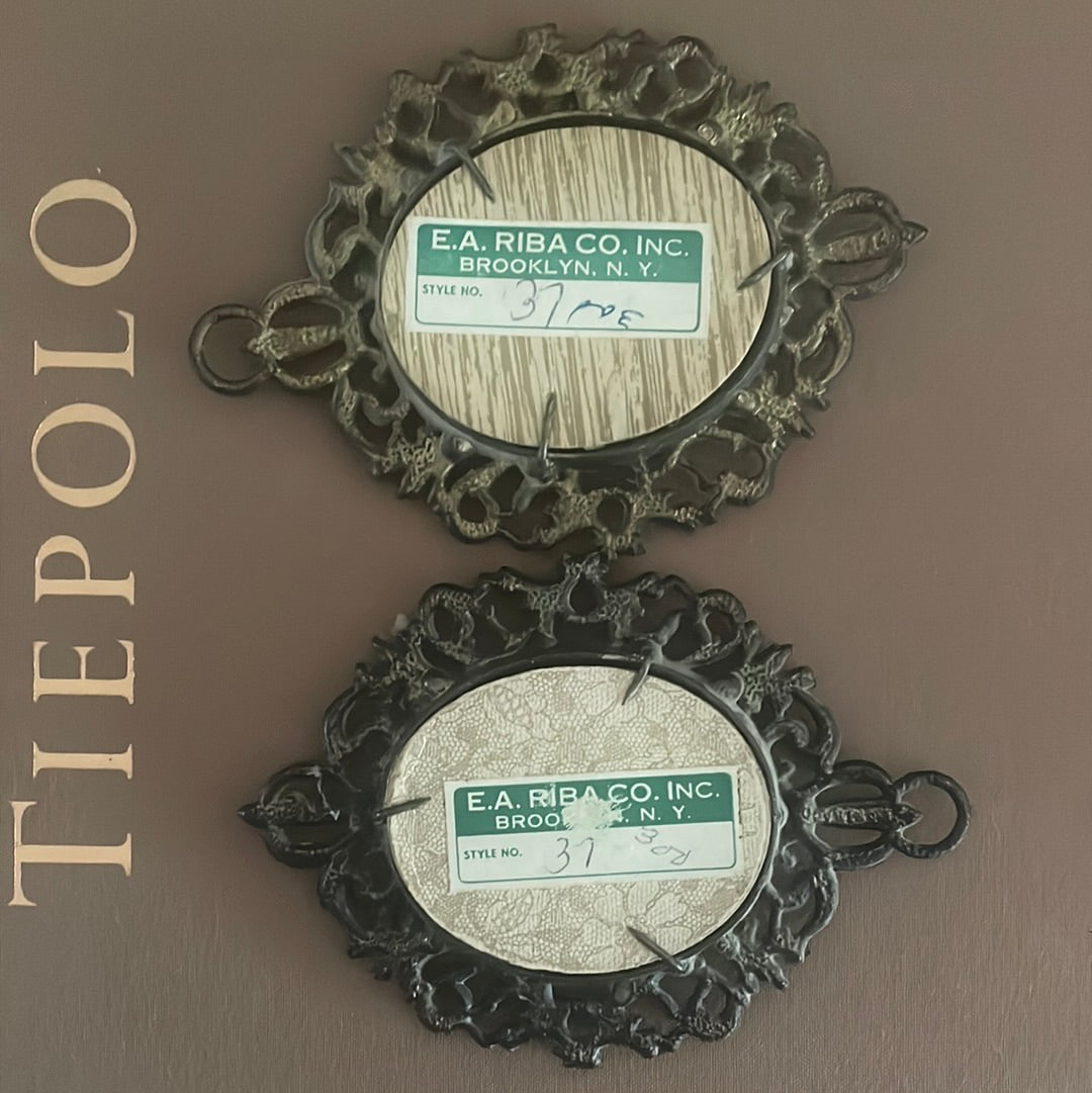 Pair of Brass Framed Brooches