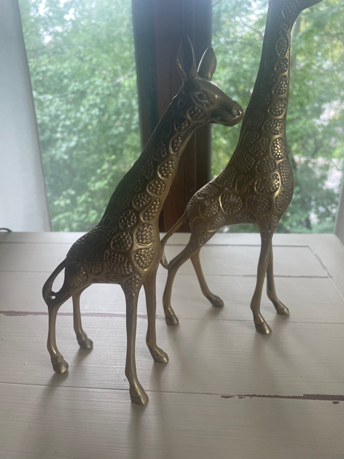 Pair of Brass Giraffes