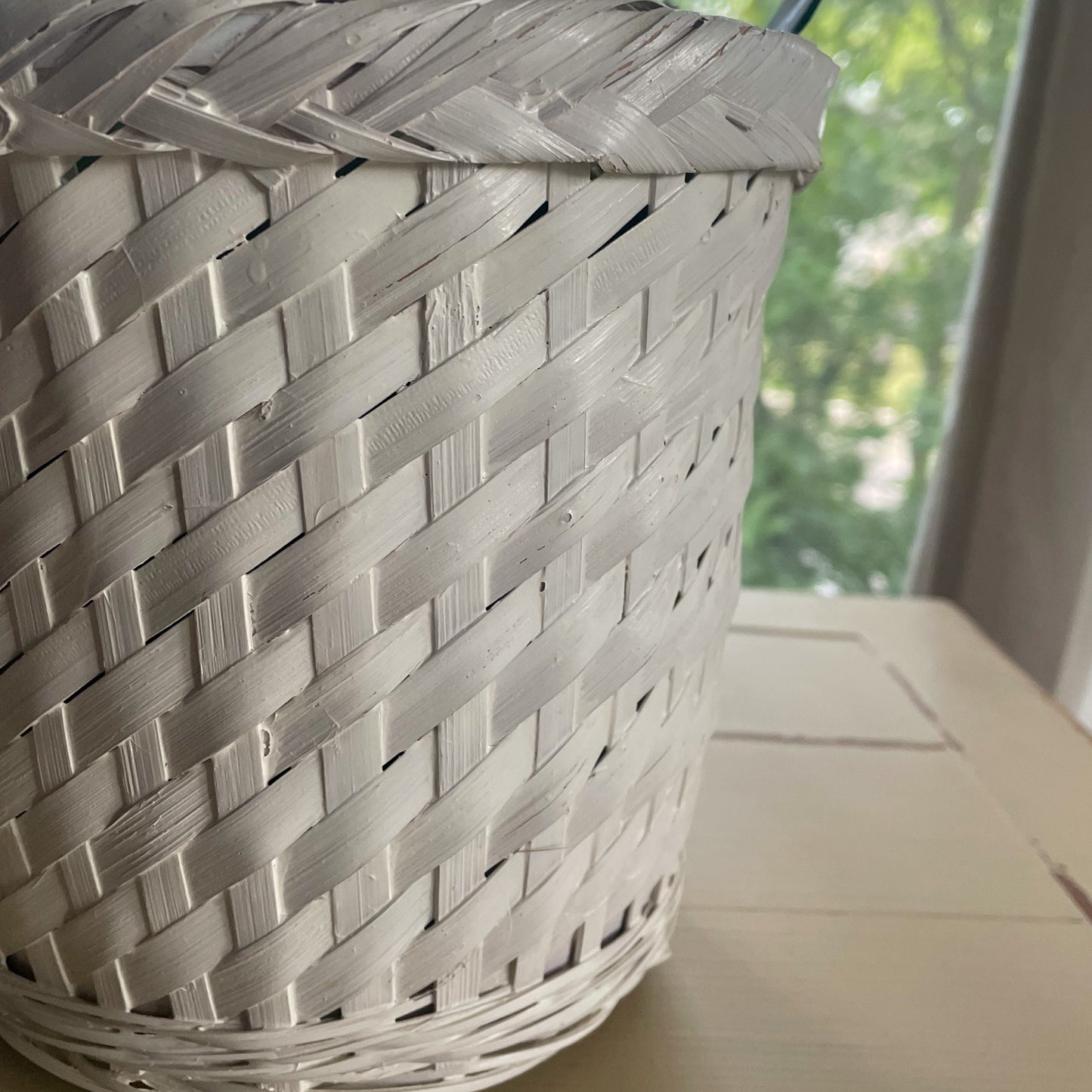 White Wicker Planter Basket