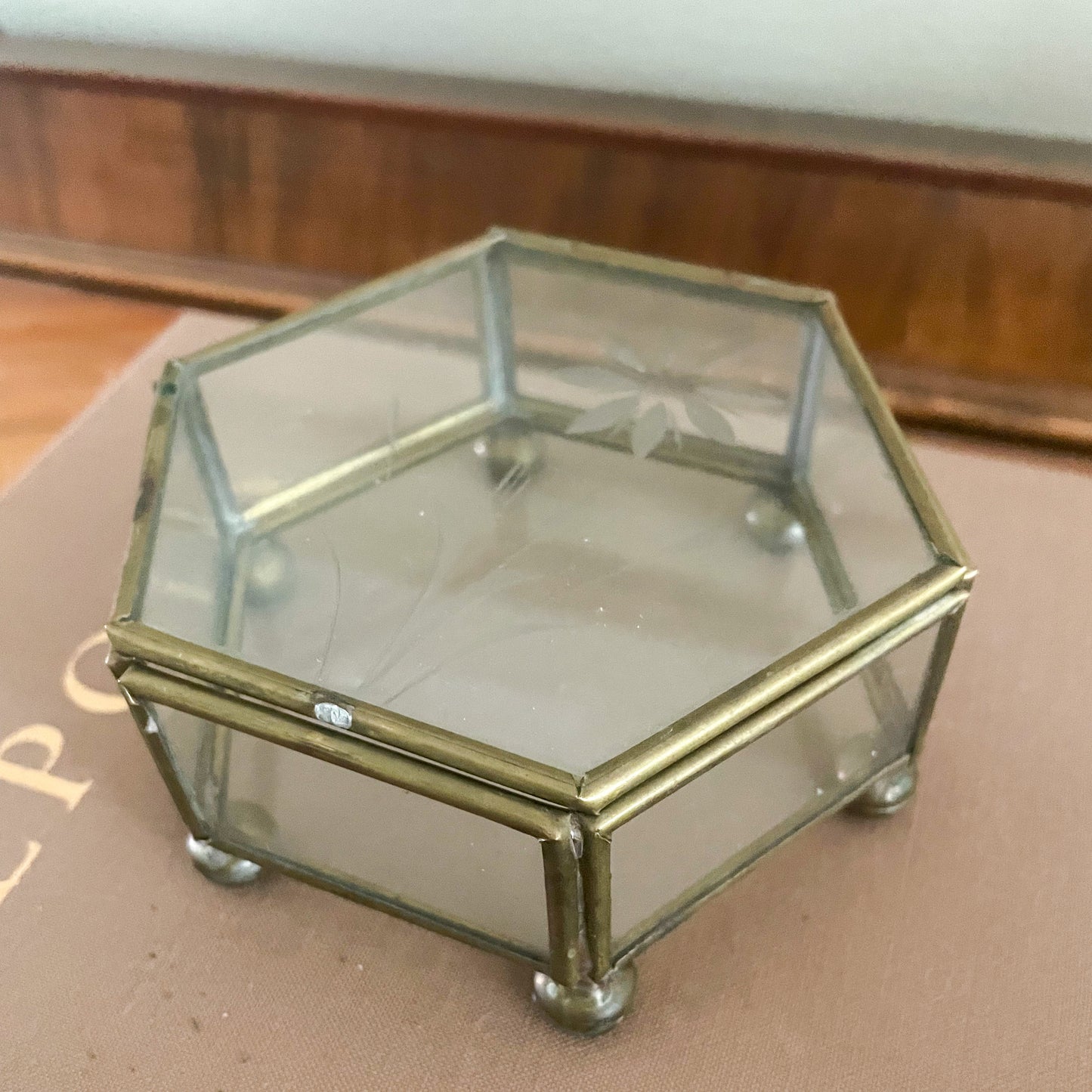 Glass Etched Lidded Box