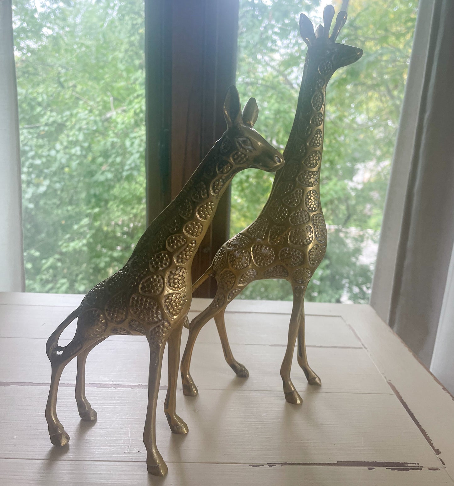 Pair of Brass Giraffes