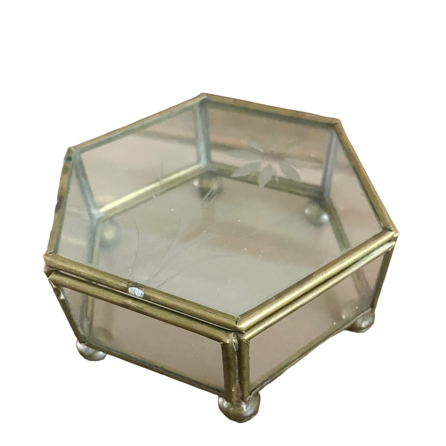 Glass Etched Lidded Box