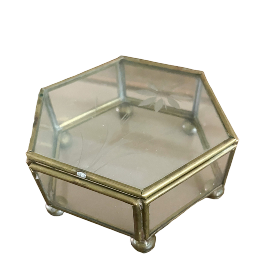 Glass Etched Lidded Box