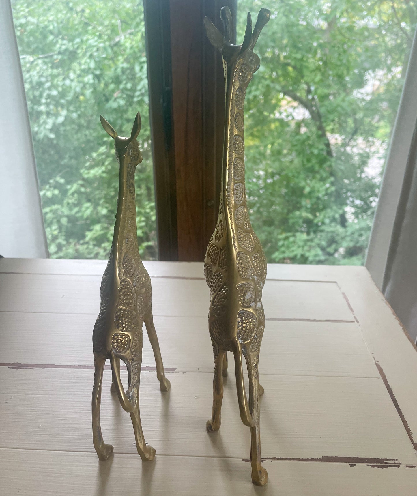 Pair of Brass Giraffes