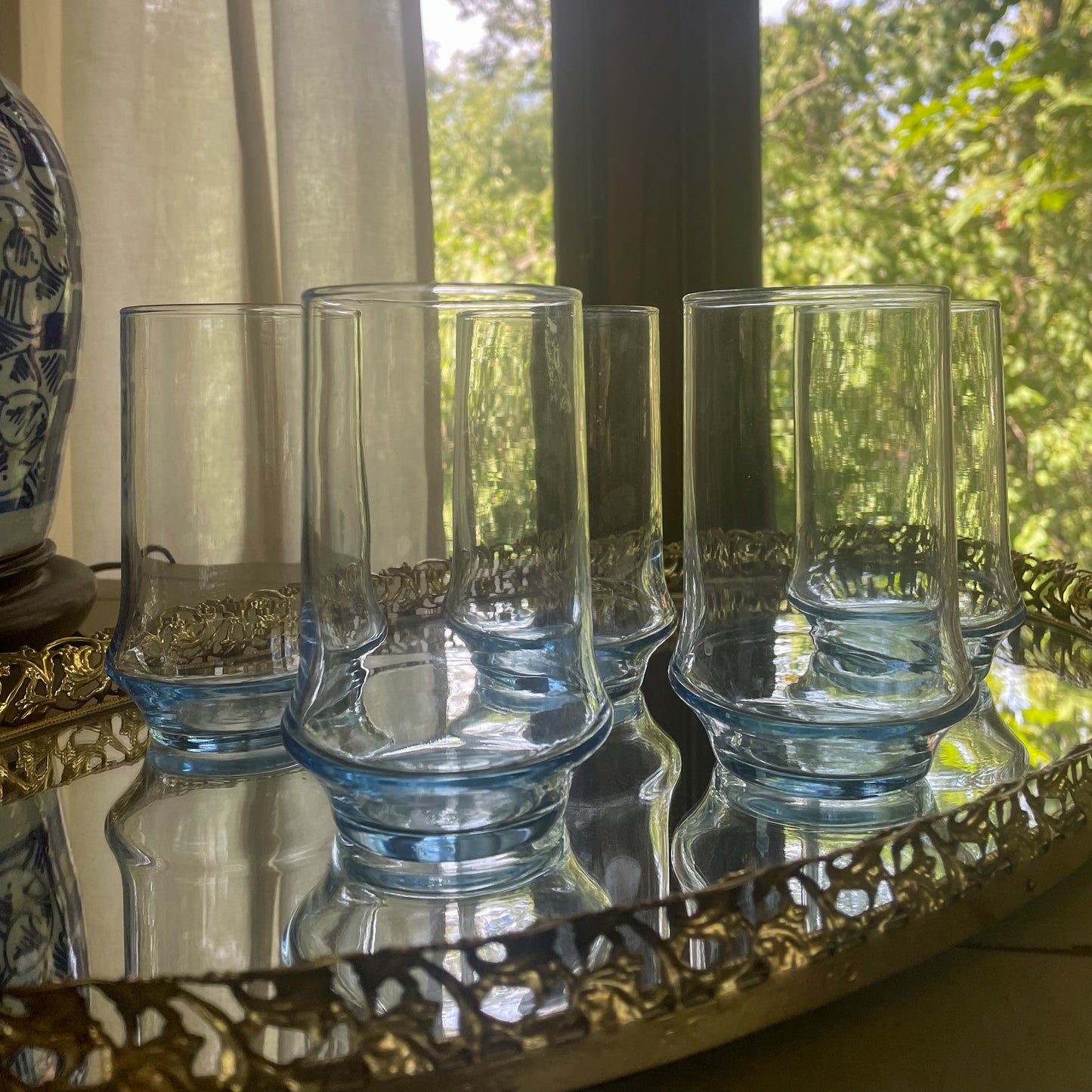 Light Blue Highball Glasses (set of 6)